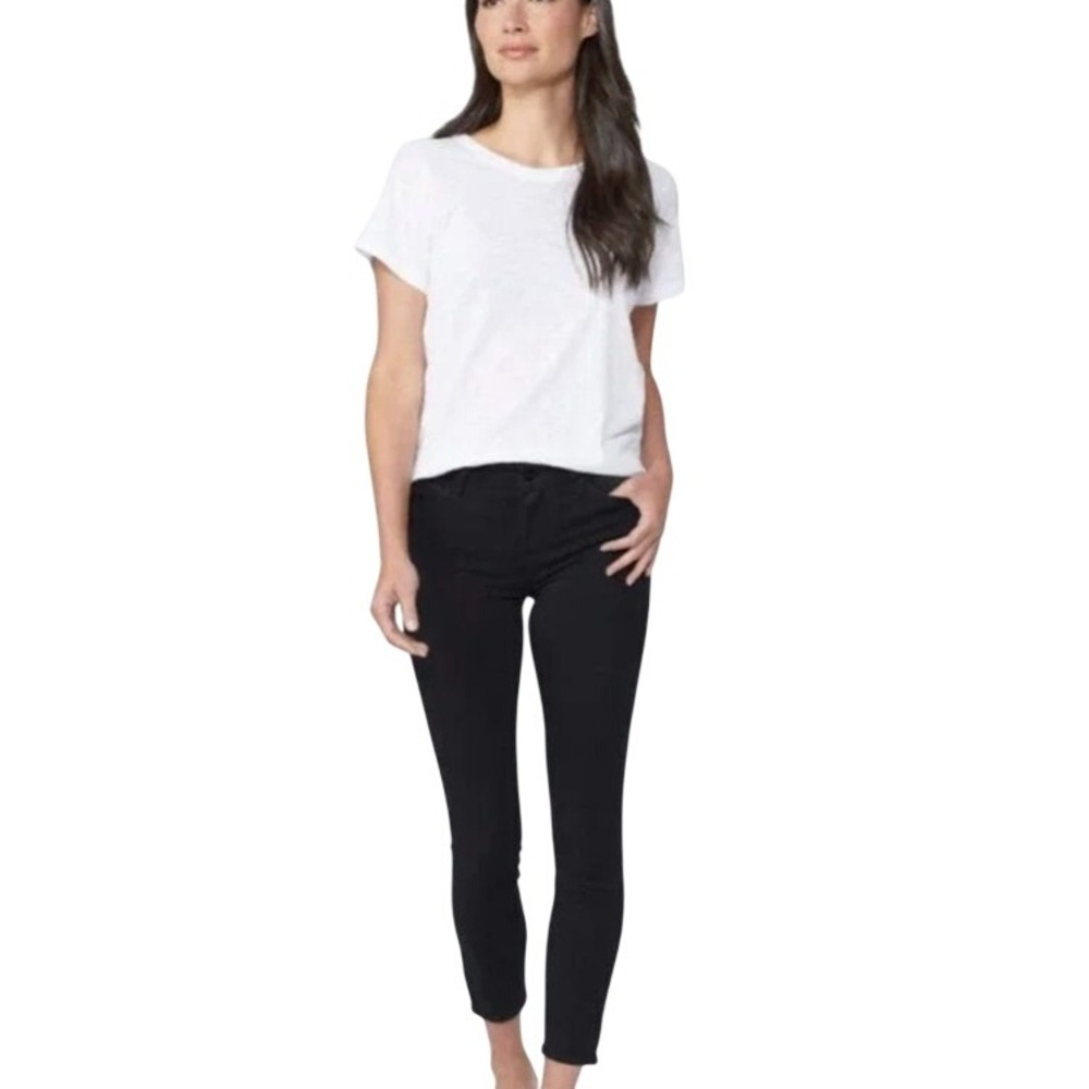 Paige Verdugo Crop Skinny Jean Womens 28 Black Mid Rise Minimalist Modern Edgy